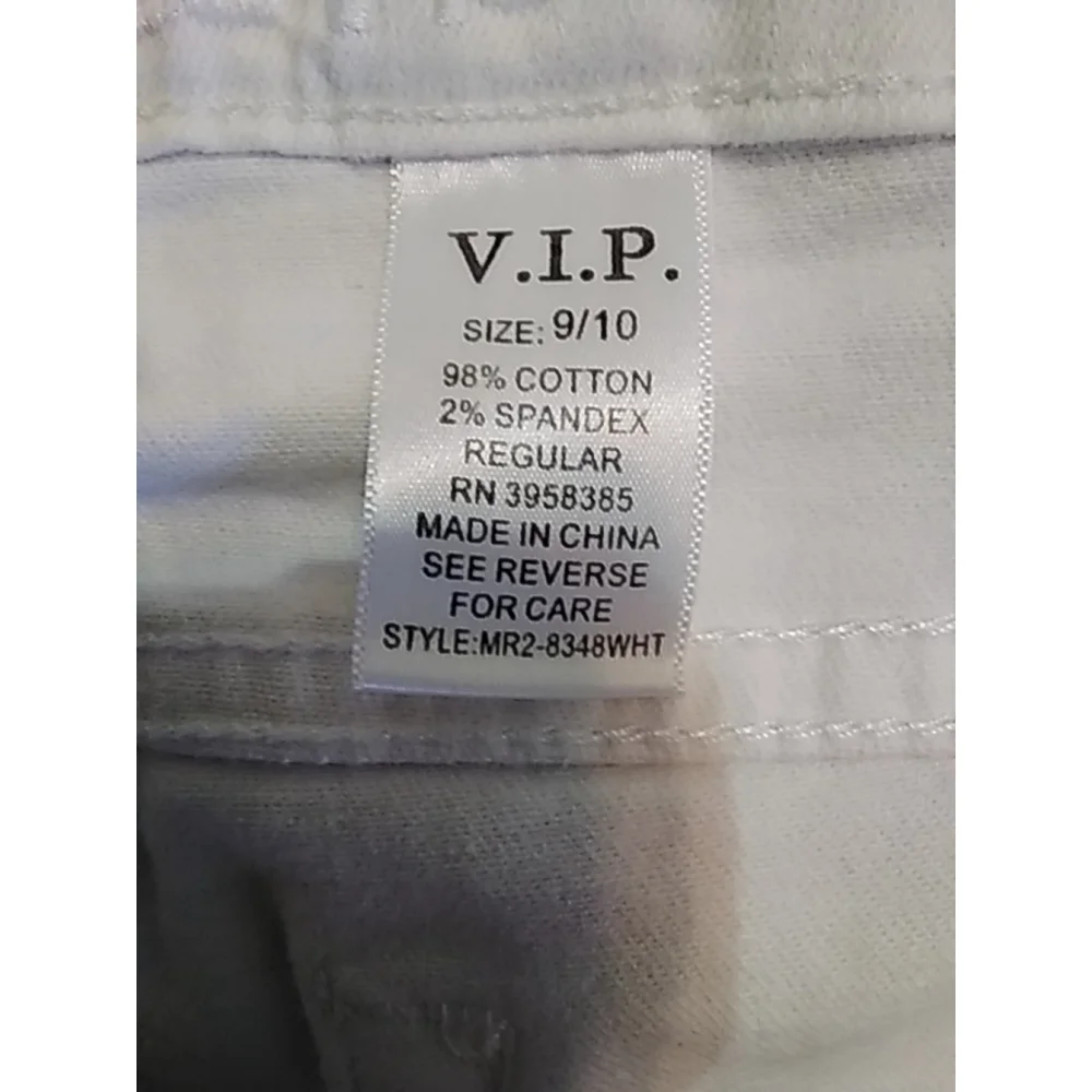 VIP Jeans White Distressed Straight Leg Denim Size 9/10 NWT High Rise  Casual - Picture 7 of 12